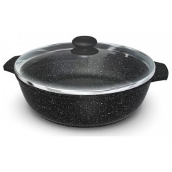 Сковорода-жаровня НЕВА МЕТАЛЛ ПОСУДА Индукция Гранит L186525i 2.5 л (черный гранит)