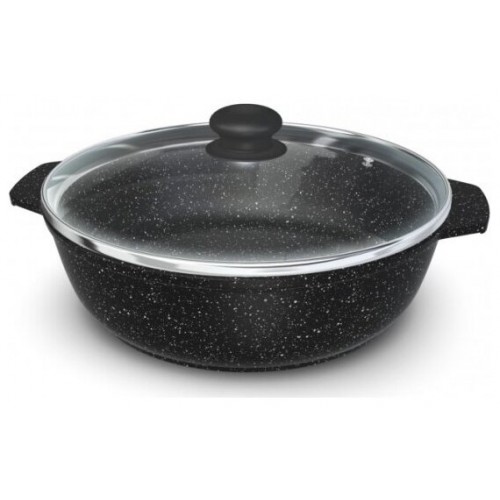 Сковорода-жаровня НЕВА МЕТАЛЛ ПОСУДА Индукция Гранит L186525i 2.5 л (черный гранит) 