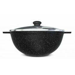 Сковорода-жаровня НЕВА МЕТАЛЛ ПОСУДА Каменная 186845сф сферическая 4.5 л (черный гранит)
