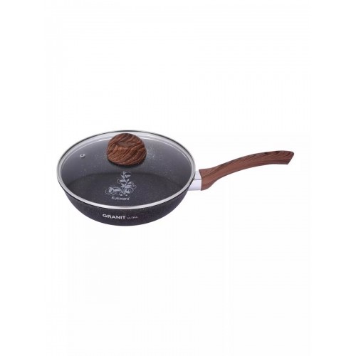 Сковорода Kukmara Granit ultra сгг261а с крышкой не съемная ручка 26 см (синий) 2