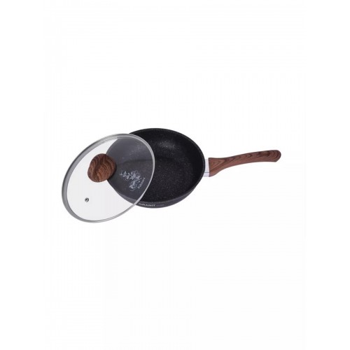 Сковорода Kukmara Granit ultra сгг261а с крышкой не съемная ручка 26 см (синий) 3