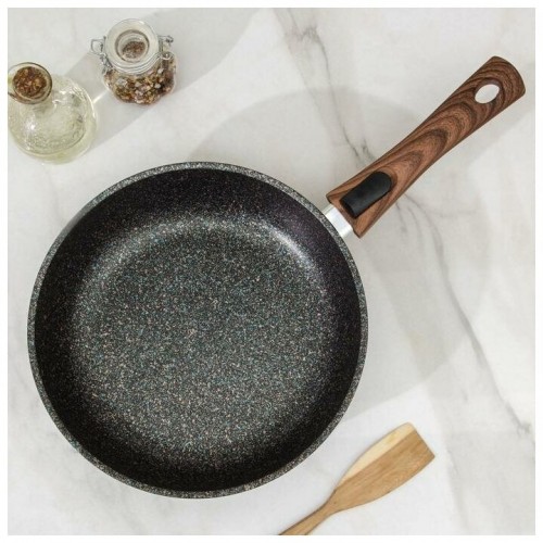 Сковорода Kukmara Granit ultra сгг263а с крышкой съемная ручка 26 см (синий) 2