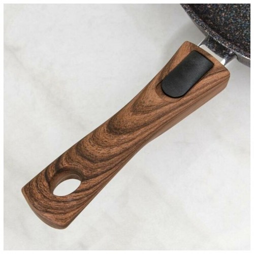 Сковорода Kukmara Granit ultra сгг263а с крышкой съемная ручка 26 см (синий) 3