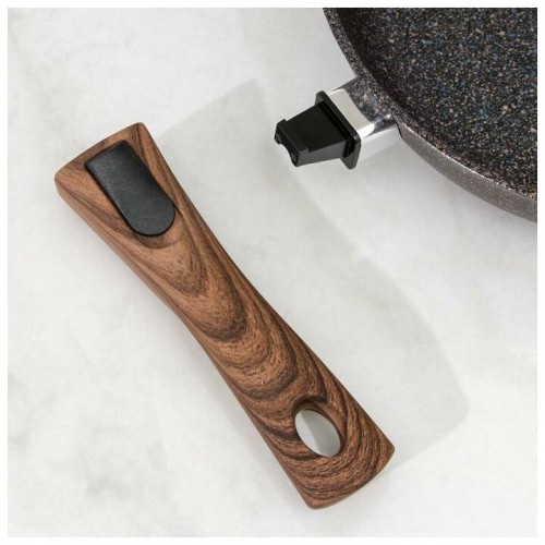 Сковорода Kukmara Granit ultra сгг263а с крышкой съемная ручка 26 см (синий) 4