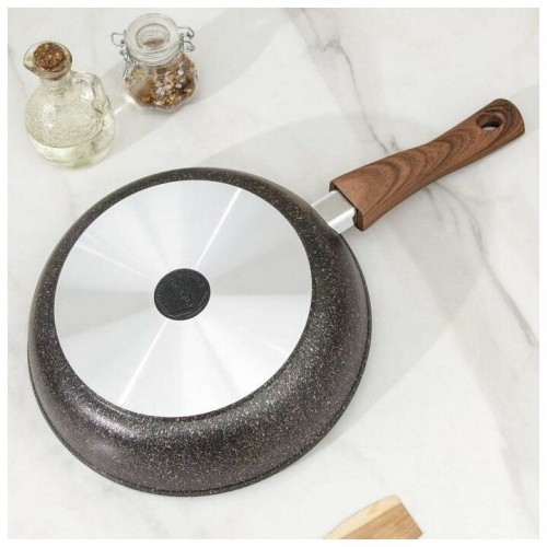 Сковорода Kukmara Granit ultra сгг263а с крышкой съемная ручка 26 см (синий) 5