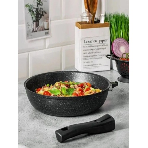 Сковорода Kukmara Granit Ultra сггч262а съемная ручка 26 см (черный гранит) 2