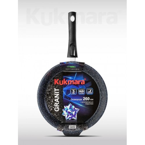 Сковорода Kukmara Granit Ultra сггч262а съемная ручка 26 см (черный гранит) 4