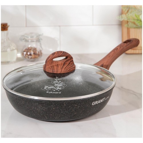 Сковорода Kukmara Granit Ultra сго241а с крышкой не съемная ручка 24 см (original) 4