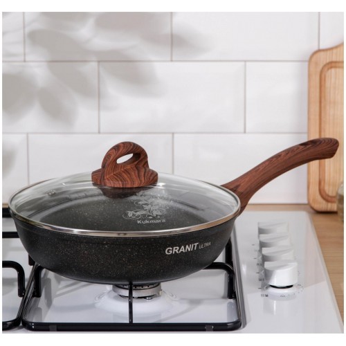 Сковорода Kukmara Granit Ultra сго241а с крышкой не съемная ручка 24 см (original) 9