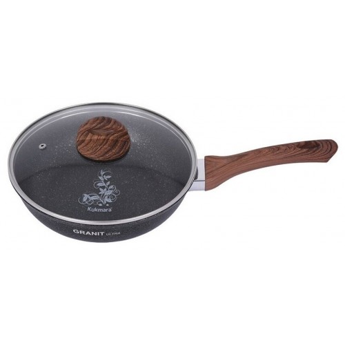 Сковорода Kukmara Granit Ultra сго261а с крышкой не съемная ручка 26 см (original) 1