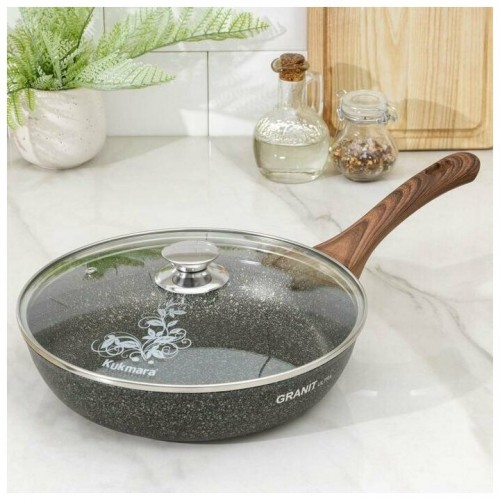 Сковорода Kukmara Granit Ultra сго261а с крышкой не съемная ручка 26 см (original) 2