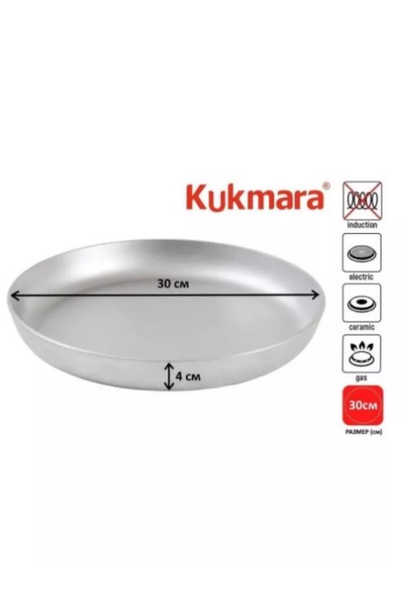 Сковорода Kukmara Литая с300 не съемная ручка 30 см (серебристый) 7