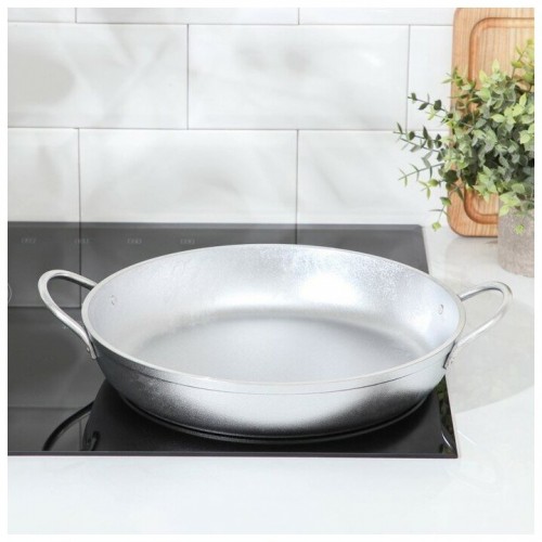 Сковорода Kukmara Литая с302 не съемная ручка 30 см (серебристый) 6