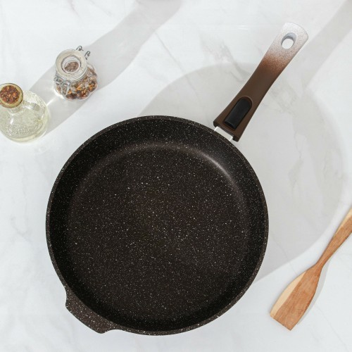 Сковорода Kukmara Мраморная смк283а съемная ручка 28 см (кофейный мрамор) 5