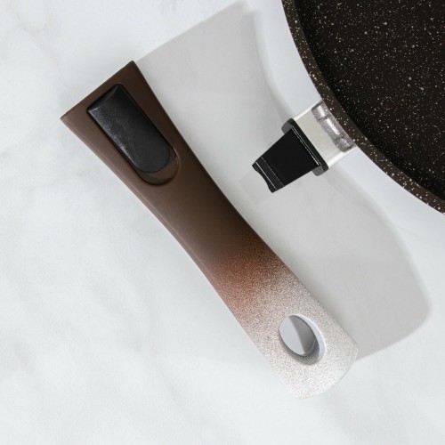 Сковорода Kukmara Мраморная смк283а съемная ручка 28 см (кофейный мрамор) 9