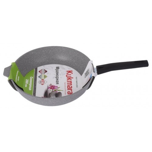 Сковорода Kukmara Мраморная смс246а съемная ручка 24 см (светлый мрамор) 2