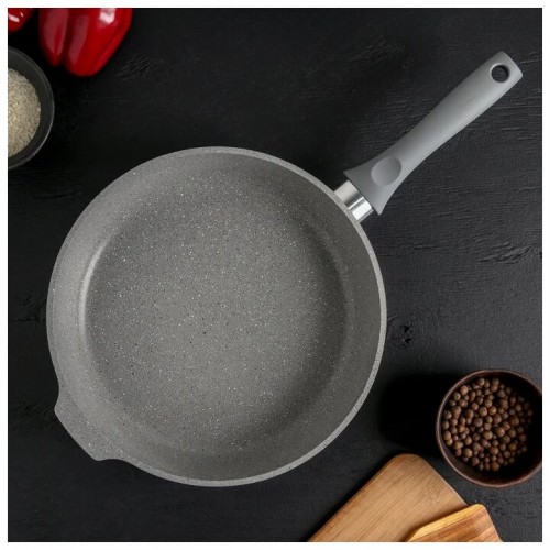 Сковорода Kukmara Мраморная смс281а не съемная ручка 28 см (светлый мрамор) 1