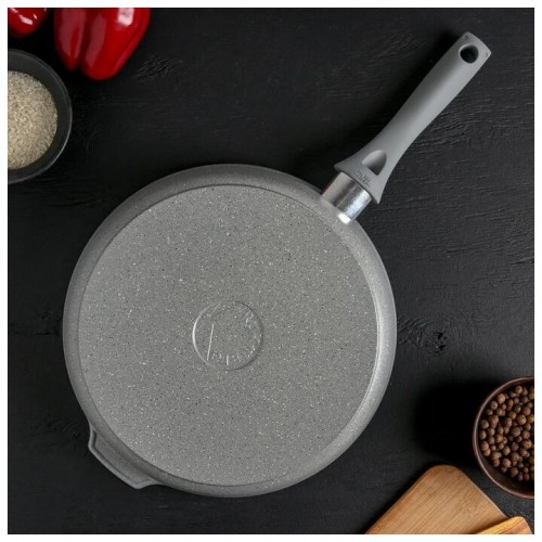 Сковорода Kukmara Мраморная смс281а не съемная ручка 28 см (светлый мрамор) 2