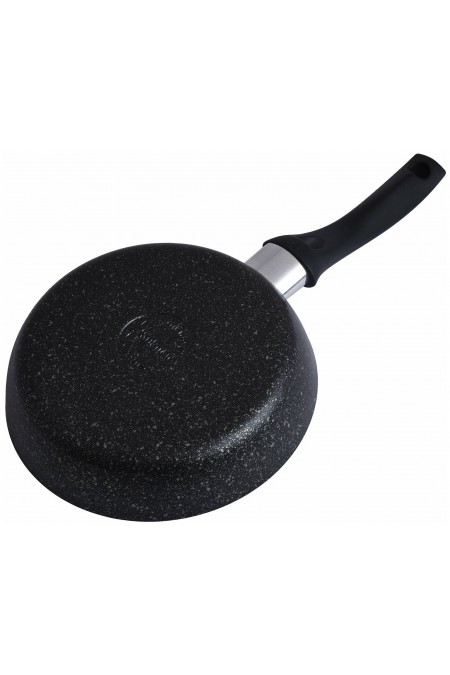 Сковорода Kukmara Мраморная смт18401а не съемная ручка 18 см (темный мрамор) 1