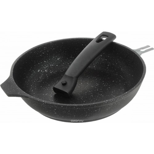 Сковорода Kukmara Мраморная смт222а съемная ручка 22 см (темный мрамор) 5