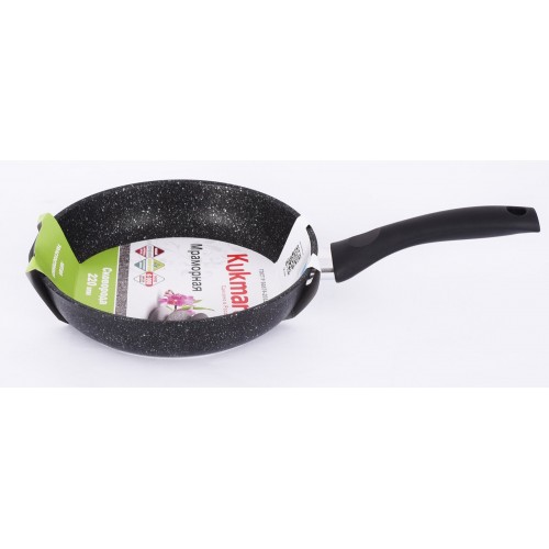 Сковорода Kukmara Мраморная смт227а не съемная ручка 22 см (темный мрамор) 6