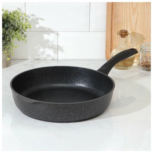 Сковорода Kukmara Мраморная смт281а не съемная ручка 28 см (темный мрамор) 7