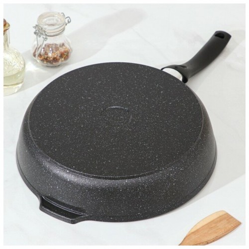 Сковорода Kukmara Мраморная смт281а не съемная ручка 28 см (темный мрамор) 9