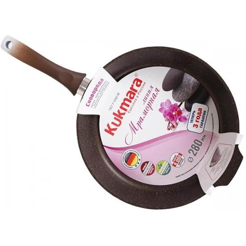 Сковорода Kukmara Мраморная смт283а съемная ручка 28 см (темный мрамор) 2