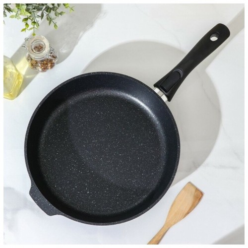 Сковорода Kukmara Мраморная смт283а съемная ручка 28 см (темный мрамор) 7