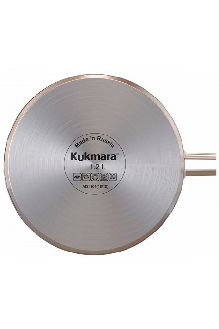 Сковорода Kukmara Safia SF-FP1220G с крышкой не съемная ручка 20 см (серебристый) 3