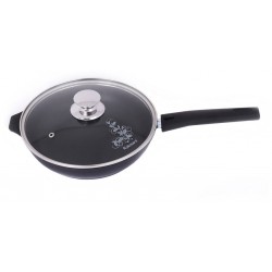 Сковорода Kukmara Традиция с225а с крышкой съемная ручка 22 см (черный)