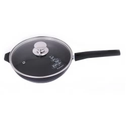 Сковорода Kukmara Традиция с225а с крышкой съемная ручка 22 см (черный)