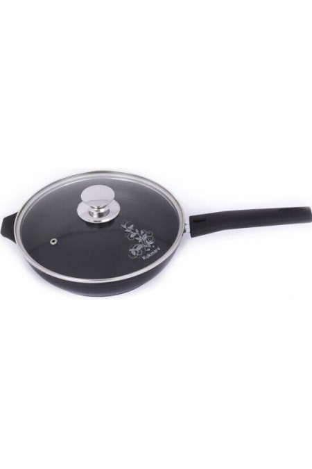 Сковорода Kukmara Традиция с266а с крышкой съемная ручка 26 см (черный) 