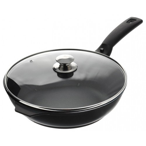 Сковорода Kukmara Традиция с266а с крышкой съемная ручка 26 см (черный) 