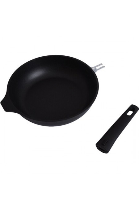 Сковорода Kukmara Традиция с266а с крышкой съемная ручка 26 см (черный) 1