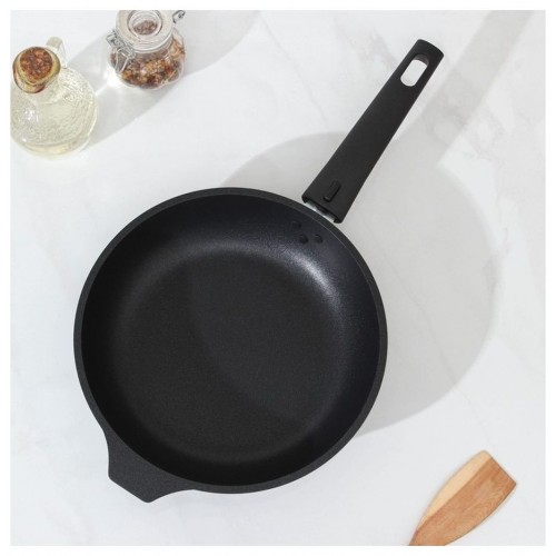 Сковорода Kukmara Традиция с266а с крышкой съемная ручка 26 см (черный) 2