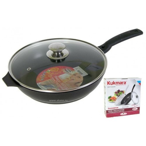 Сковорода Kukmara Традиция с266а с крышкой съемная ручка 26 см (черный) 8