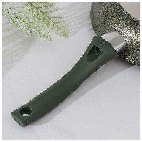 Сковорода Kukmara Trendy style 220tsml не съемная ручка 22 см (малахитовый) 5