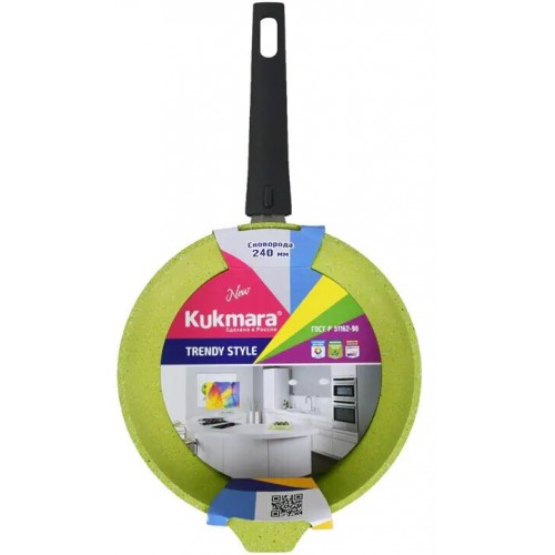 Сковорода Kukmara Trendy style 240tsml не съемная ручка 24 см (малахитовый) 4