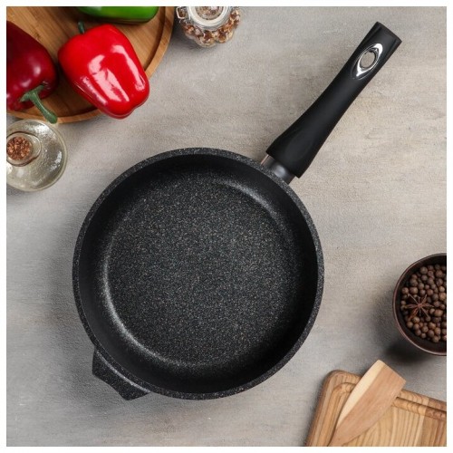 Сковорода Мечта Гранит Black с022802 с крышкой съемная ручка 22 см (черный) 3