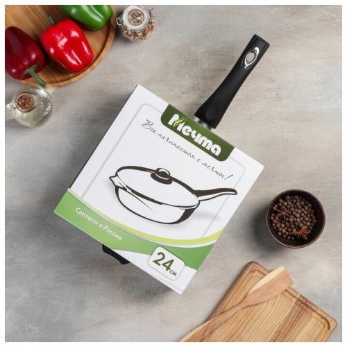 Сковорода Мечта Гранит Black с022802 с крышкой съемная ручка 22 см (черный) 6