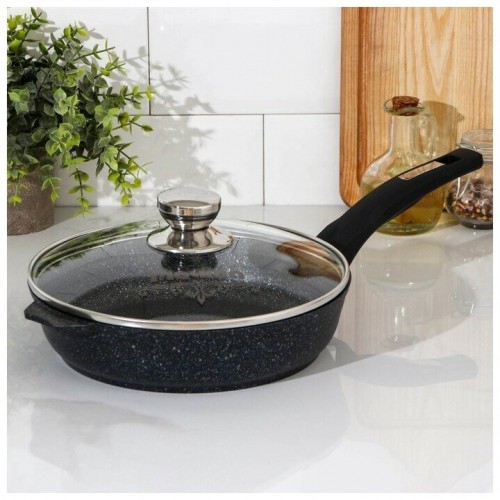 Сковорода Мечта Гранит Black с022802 с крышкой съемная ручка 22 см (черный) 8