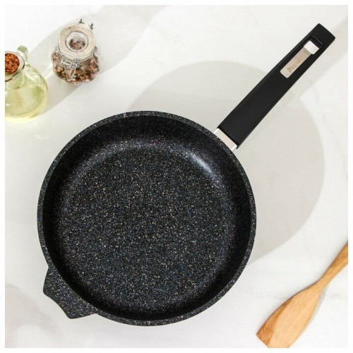 Сковорода Мечта Гранит Black с022802 с крышкой съемная ручка 22 см (черный) 9