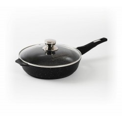 Сковорода Мечта Гранит black с026802 со съемной ручкой и стеклянной крышкой 26 см (черный)