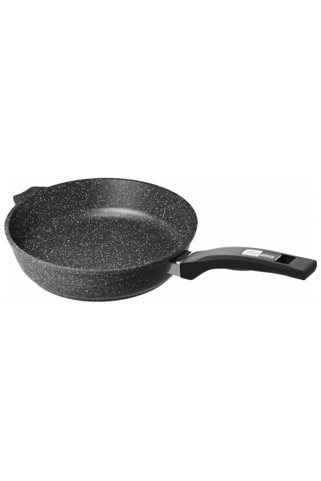 Сковорода Мечта Гранит black С22802 с несъемной ручкой и стеклянной крышкой 22 см (черный) 4