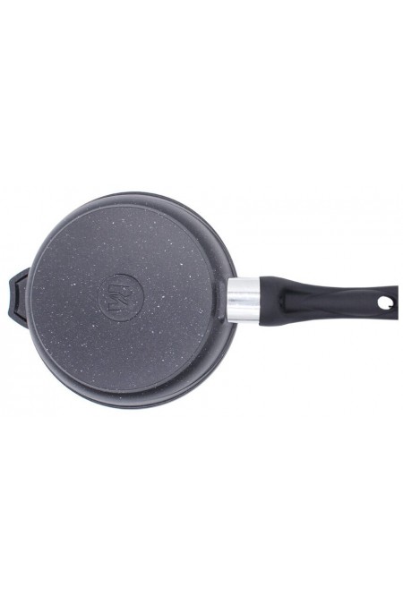 Сковорода Мечта Гранит black С24802 с несъемной ручкой и стеклянной крышкой 24 см (черный) 2