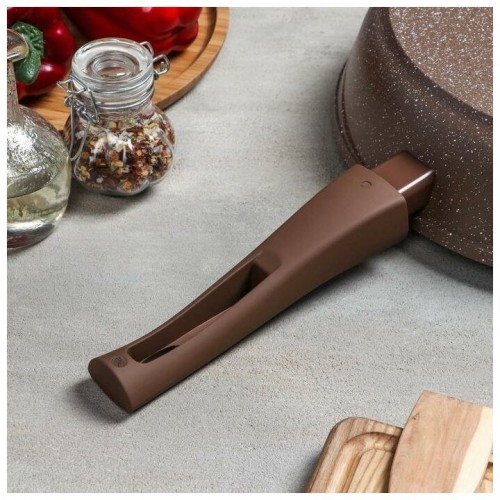 Сковорода Мечта Гранит Brown с022806 с крышкой съемная ручка 22 см (коричневый) 4