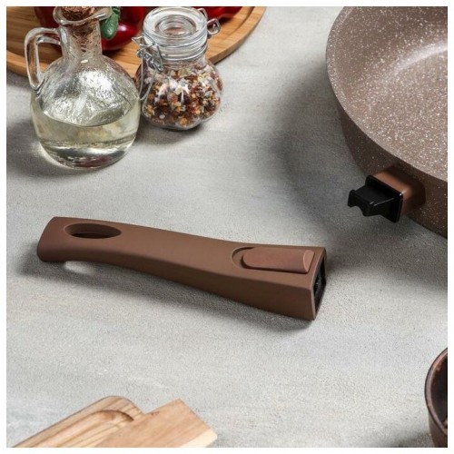 Сковорода Мечта Гранит Brown с022806 с крышкой съемная ручка 22 см (коричневый) 5