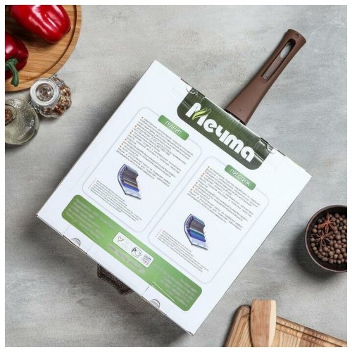 Сковорода Мечта Гранит Brown с022806 с крышкой съемная ручка 22 см (коричневый) 8