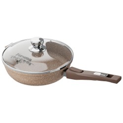 Сковорода Мечта Гранит Brown с024806 с крышкой съемная ручка 24 см (коричневый)